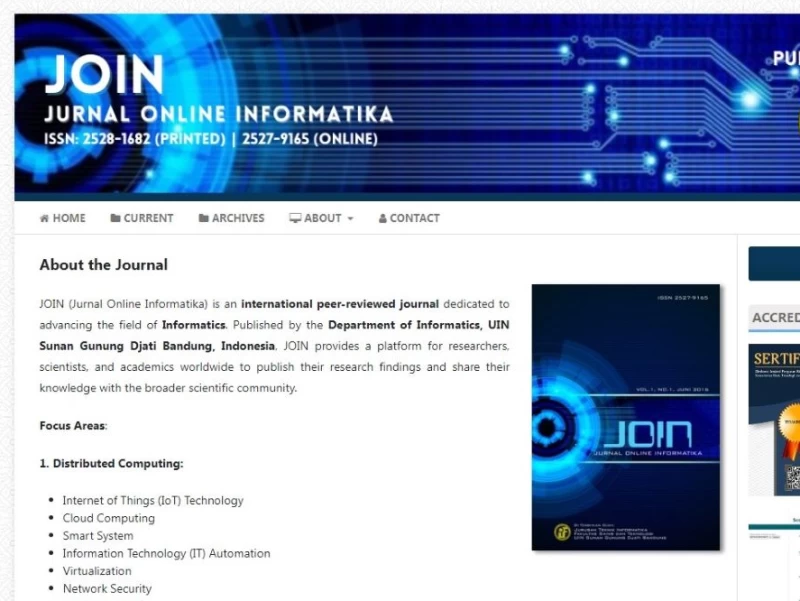 Join, Jurnal PTKIN Pertama Bidang Informatika Terindeks Scopus