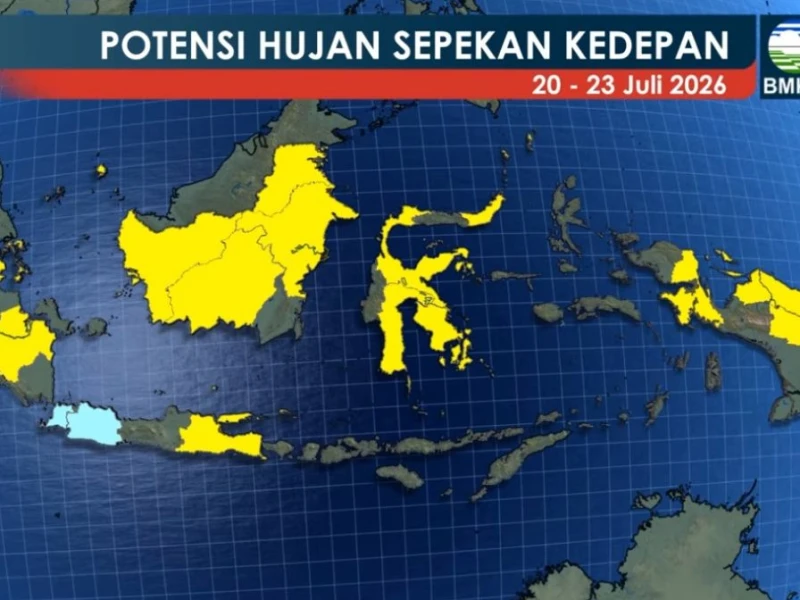 Kemarau Makin Meluas, Hujan Sedang Masih Berpotensi Terjadi di Sejumlah Wilayah hingga 23 Juli 2026