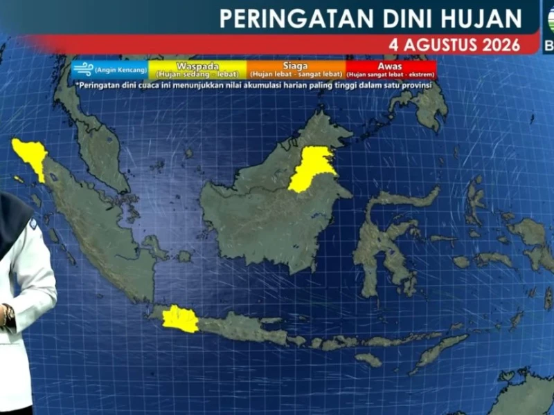 BMKG: Medan, Bandung, Ambon hingga Manokwari Berpotensi Diguyur Hujan pada Selasa 4 Juli 2026
