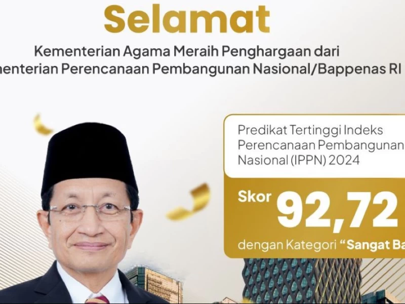 Kemenag Raih Predikat Sangat Baik Penilaian Indeks Perencanaan Pembangunan Nasional 2024