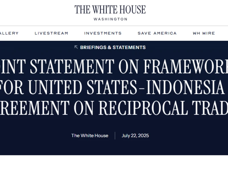 Prabowo dan Trump Teken Perjanjian Timbal Balik dan Perluas Akses Pasar Indonesia-AS