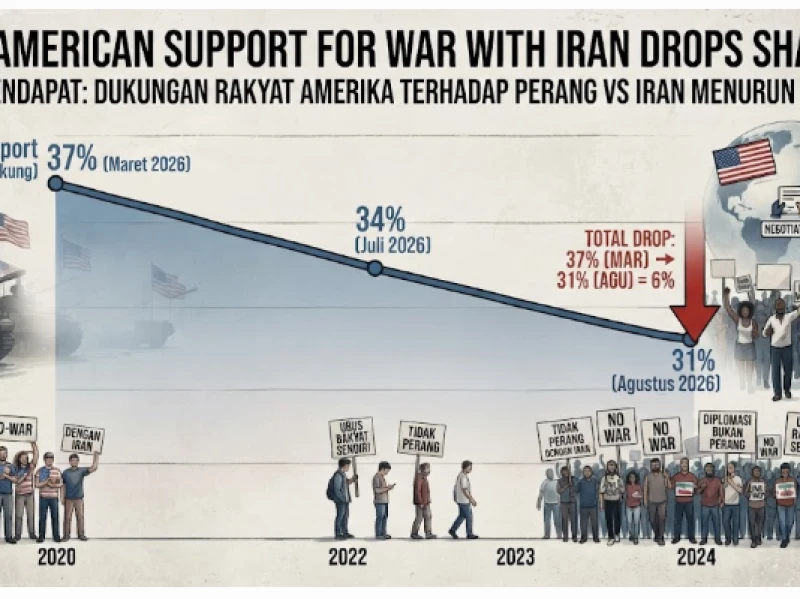 Jajak Pendapat Rayat Amerika, Dukungan Pada Perang Trump Lawan Iran Menurun Tajam