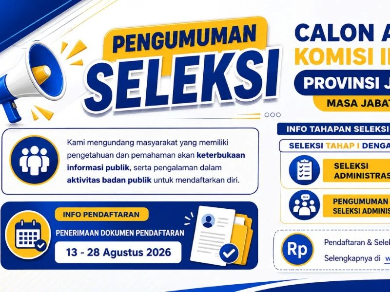 Pemprov Jateng Buka Seleksi Calon Anggota Komisi Informasi Periode 2027-2031, Simak Persyaratan Lengkapnya