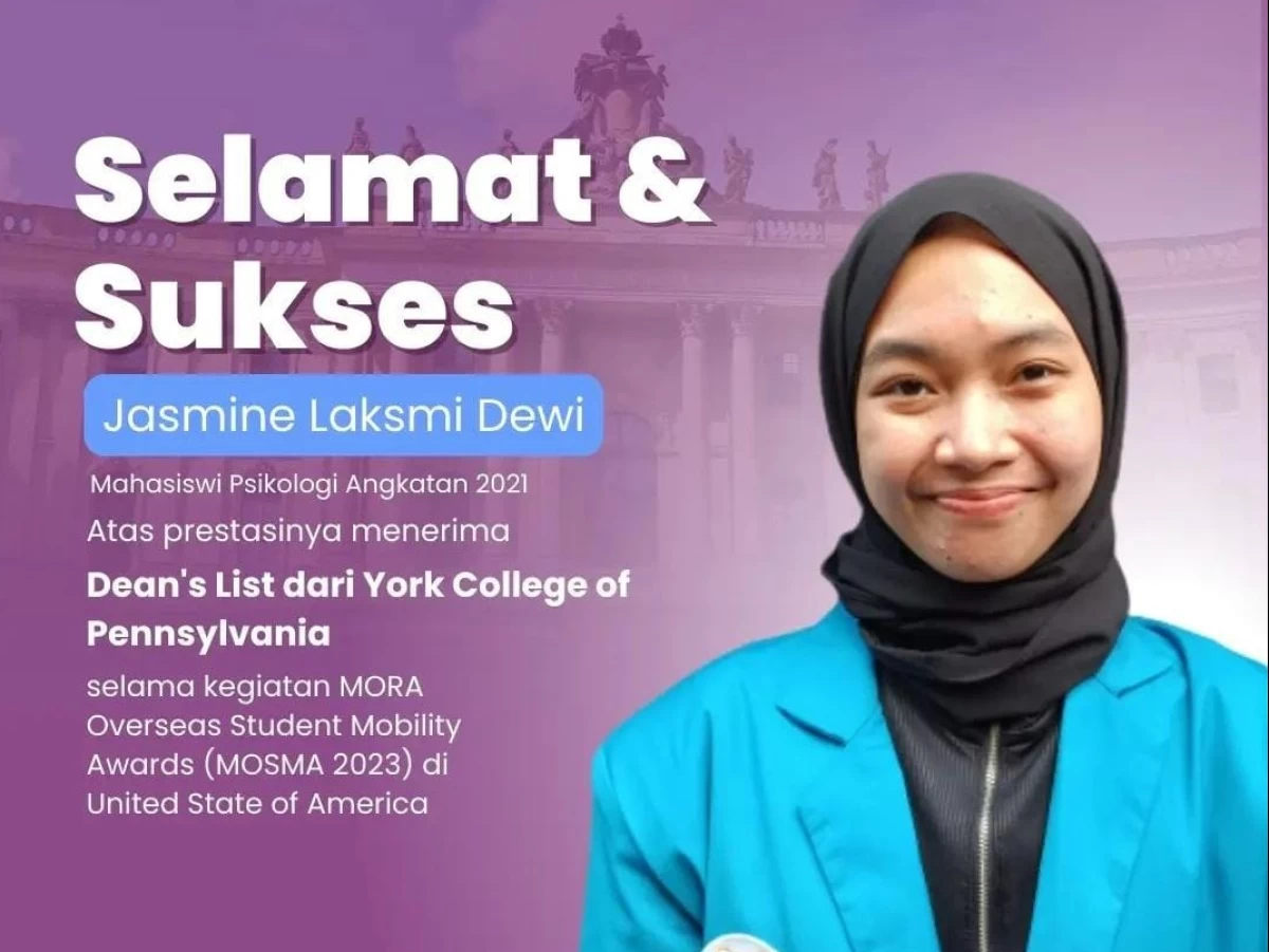 Jasmine Laksmidewi, Mahasiswa Psikologi UIN Jakarta Raih Dean's List dari York College of Pennsylvania