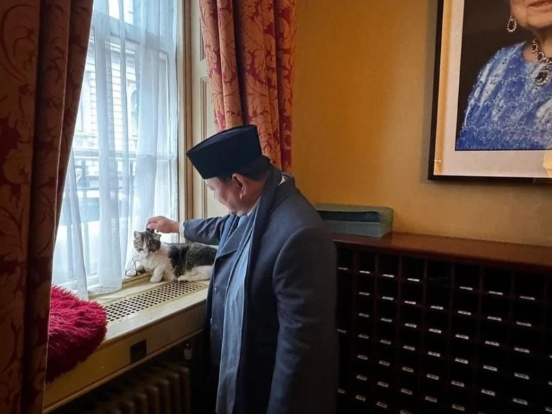 Pertemuan Prabowo Subianto & PM Inggris hingga Kisah Kucing Larry the Cat
